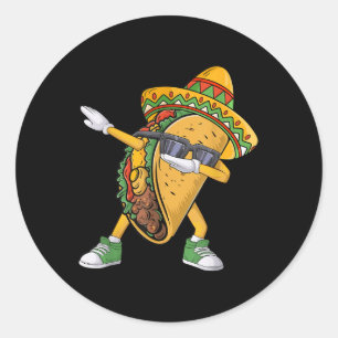 Dabbing Taco Cinco de Mayo Funny Mexican Food Dab Ronde Sticker