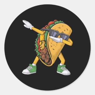 Dabbing Taco Cinco De Mayo Grappige Jongens Mannen Ronde Sticker