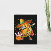 Dabbing Taco spelen Bowling Cinco de Mayo Speler Kaart (Voorkant)