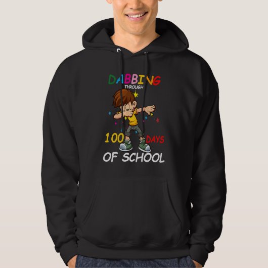 Dabbing Through 100 Days Of School Dab  Kids Boys Hoodie (Voorkant)
