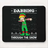 Dabbing Through The Snow Elf Dab Ugly Christmas Sw Muismat (Voorkant)