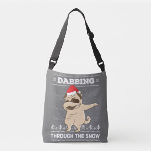 Dabbing through the Snow Pug Ugly KerstSweate Crossbody Tas