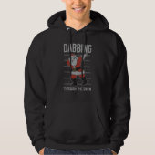 Dabbing Through The Snow Santa Claus Ugly Christma Hoodie (Voorkant)