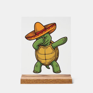 Dabbing Tortue Sombrero Vintage Vector Design_1