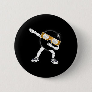 Dabbing totale zonne-eclips 2024 leuk dab jongens ronde button 5,7 cm