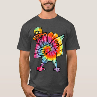 Dabbing Turkey tie tie dye Thanksgiving Day Gifts T-shirt