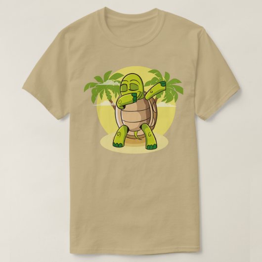 Dabbing Turtle Dansschildpad reptielstrand T-shirt (Design voorkant)