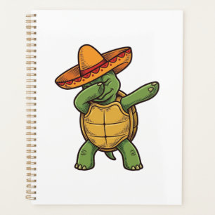 Dabbing Turtle Sombrero Vintage Vector Design_1