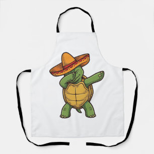 Dabbing Turtle Sombrero Vintage Vector Design_1 Schort