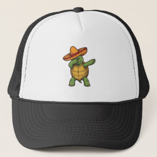 Dabbing Turtle Sombrero Vintage Vector Design_1 Trucker Pet