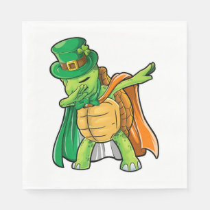 Dabbing Turtle St Patricks Day Boys Leprechaun Servet