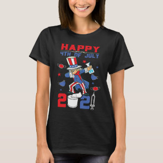 Dabbing Uncle Sam 4th of July 2021 kids boys girls T-shirt