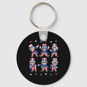 Dabbing Uncle Sam 4th van juli Jongens Meisjes Kin Sleutelhanger