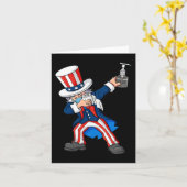 Dabbing Uncle Sam In A Mask 4th of July dab fun bo Kaart (Gele Bloem)