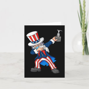 Dabbing Uncle Sam In A Mask 4th of July dab fun bo Kaart