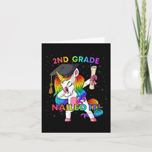 Dabbing Unicorn 2e graad Nailed It Afstuderen Gir Kaart (Voorkant)