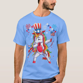 Dabbing Unicorn 4 juli meisjes Kinder jongens T-shirt