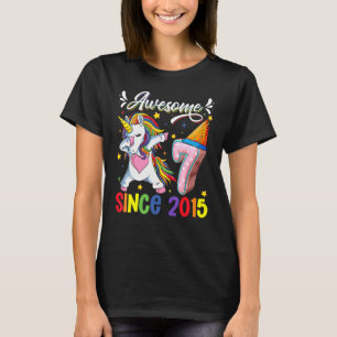 Dabbing Unicorn 7th Birthday Geweldige 2015 7 Year T-shirt