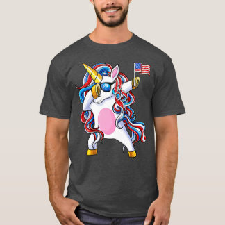 Dabbing Unicorn American Dab Unicorn 4th July G T-shirt