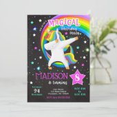 Dabbing Unicorn Anniversaire Invitation (Debout devant)