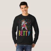 Dabbing Unicorn Betty T-shirt (Voorkant volledig)