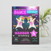 Dabbing Unicorn Birthday Invitation / Dance Party (Debout devant)