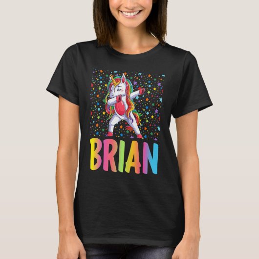 Dabbing Unicorn Brian T-shirt (Voorkant)