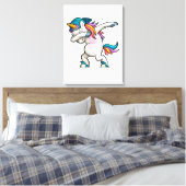 Dabbing Unicorn Canvas Afdruk (Insitu (Slaapkamer))