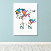 Dabbing Unicorn Canvas Afdruk (Insitu (Houten vloer))