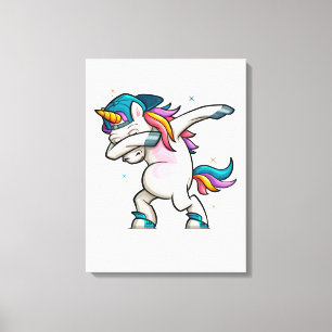 Dabbing Unicorn Canvas Afdruk