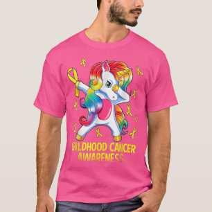 Dabbing Unicorn Childhood Cancer Awareness 1540 T-shirt