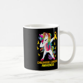 Dabbing Unicorn Childhood Cancer Awareness Warrior Koffiemok