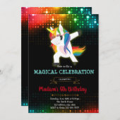 Dabbing unicorn dance carte d'anniversaire (Devant / Derrière)