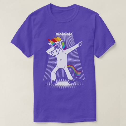 Dabbing Unicorn dansend rainbow mythical creature T-shirt (Design voorkant)