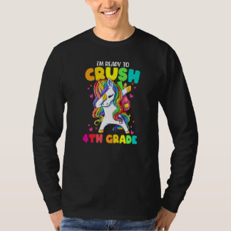 Dabbing Unicorn Fourth 4th Grade First Day Of Scho T-shirt