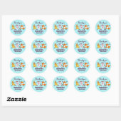 Dabbing Unicorn Fox Llama kinderen Birthday Party Ronde Sticker (Vel)