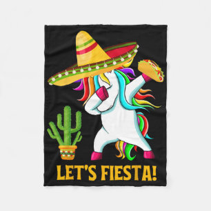 Dabbing Unicorn Funny Cinco de Mayo Kinder Girls Fleece Deken