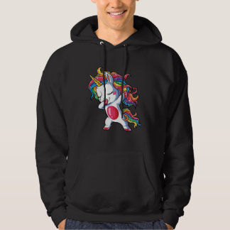 Dabbing Unicorn Girls Kids Rainbow Dab Dance Squad Hoodie