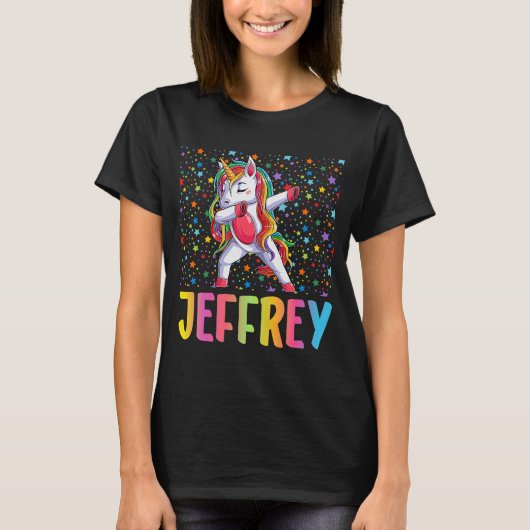 Dabbing Unicorn Jeffrey T-shirt (Voorkant)