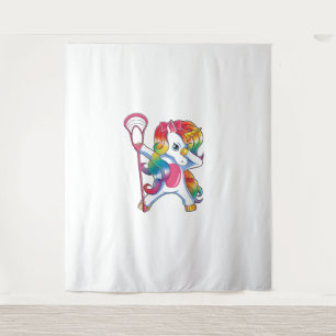 Dabbing Unicorn Lacrosse Funny Lax Player T-shirt Wandkleed