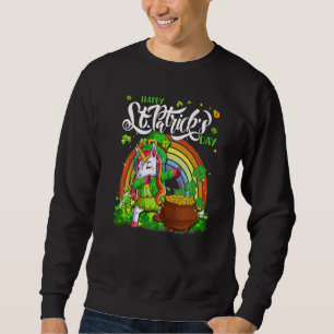 Dabbing Unicorn Leprechaun St Patrick's Day Irish Trui