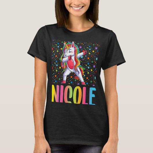 Dabbing Unicorn Nicole T-shirt (Voorkant)