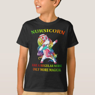 Dabbing Unicorn Nursicorn Funny Nurse T-shirt