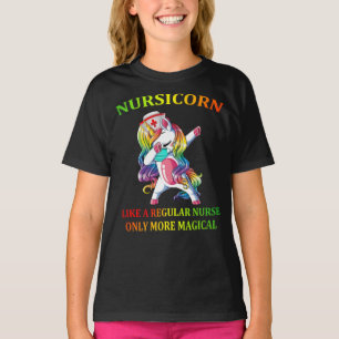 Dabbing Unicorn Nursicorn Funny Nurse T-shirt