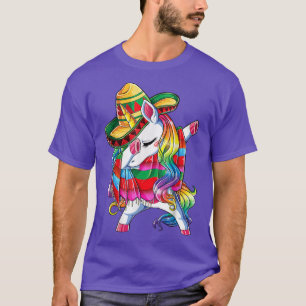 Dabbing Unicorn Poncho Poncho Pet Cinco de Mayo T-shirt