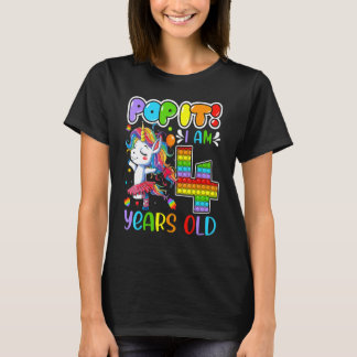 Dabbing Unicorn Pop Ik ben 4 jaar oud Fidget 4th T-shirt