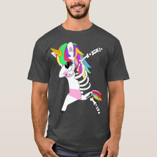 Dabbing Unicorn Skeleton Costume for Boys Girl T-shirt