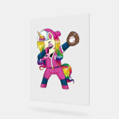 Dabbing Unicorn Softball Arc En Ciel Filles De Bas (Angle)