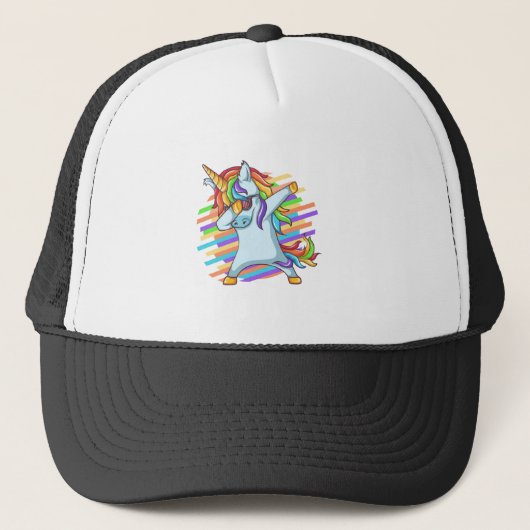 Dabbing Unicorn Trucker Pet (Voorkant)