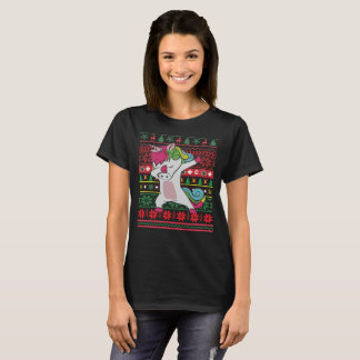 Dabbing Unicorn Ugly kerst T-shirt